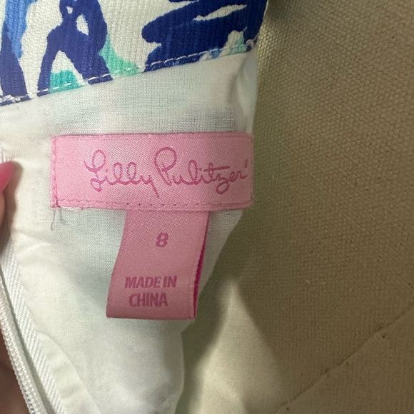 Lilly Pulitzer Ashlyn Shift Dress Tropical Turquoise Elephant Appeal - Picture 4 of 9